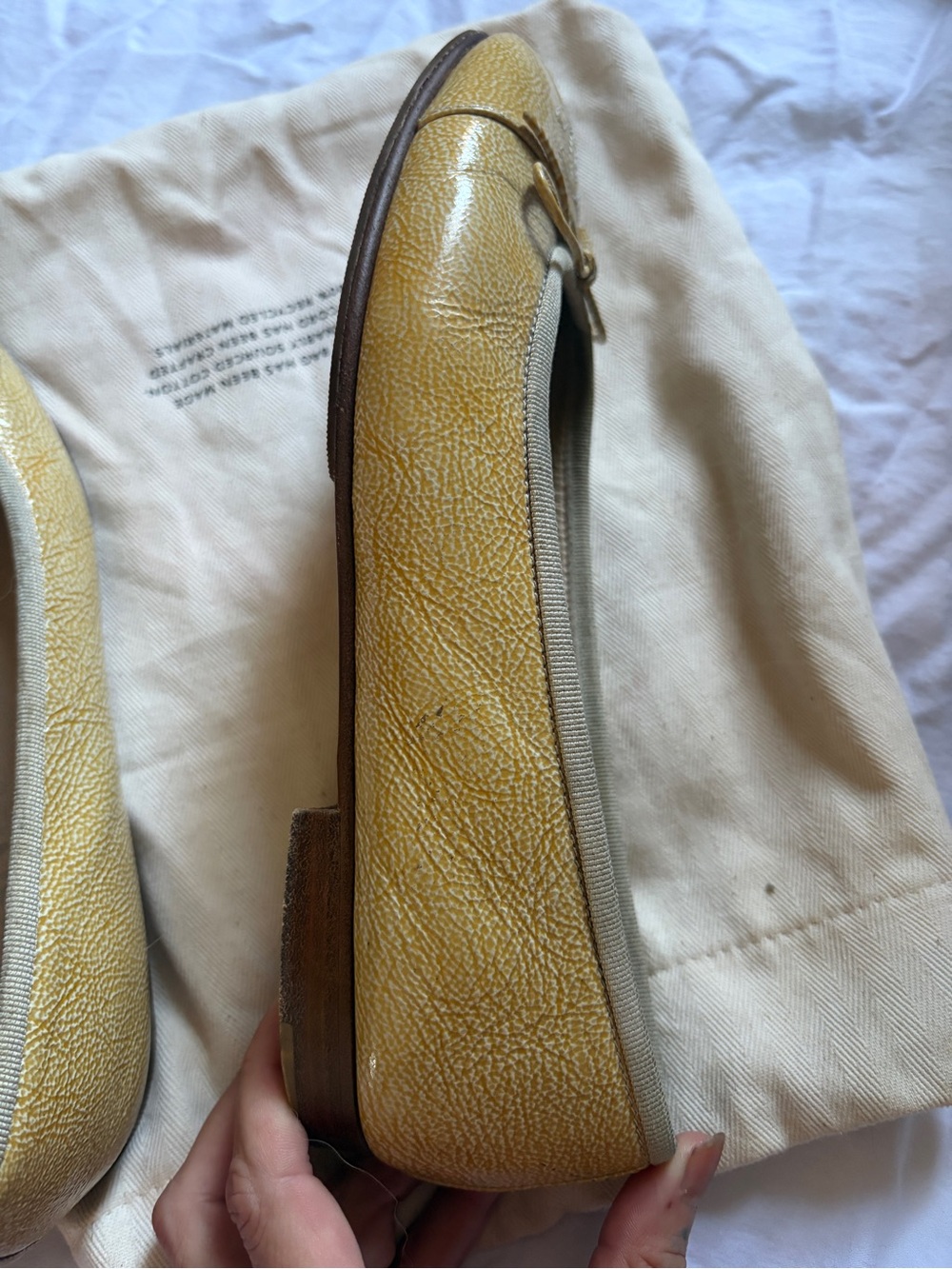 CHANEL Yellow Leather Ballet Flats - Picture 8 of 10